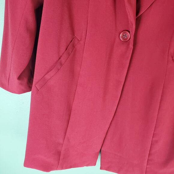 Torrid Womens Jester Red Studio Crepe Longline Blazer Size 2 Career Work Office - Picture 5 of 7